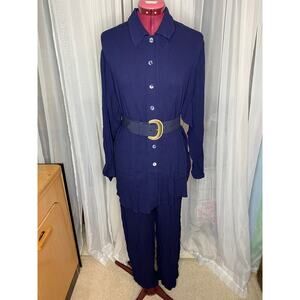 top pants set navy 1990s